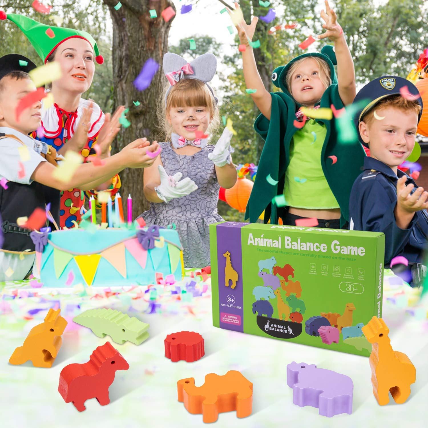 Animal Balance Toy Wooden Toy Preschool Early Learning Children Montessori Wooden Animal Balance Dinosaur Animal Balance Game (11)