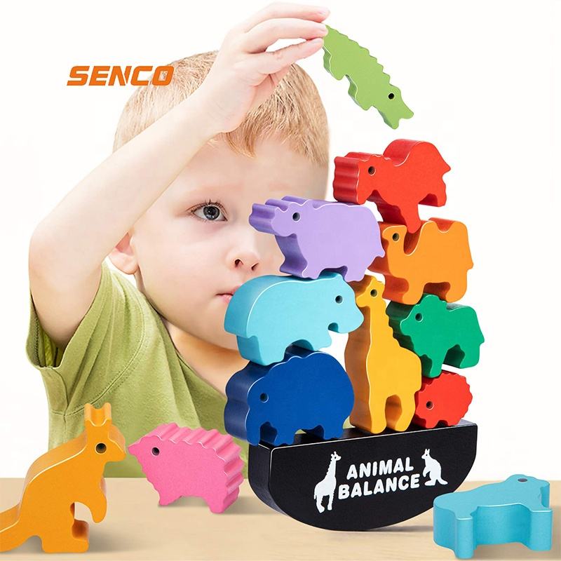 Animal Balance Toy Wooden Toy Preschool Early Learning Children Montessori Wooden Animal Balance Dinosaur Animal Balance Game (8)