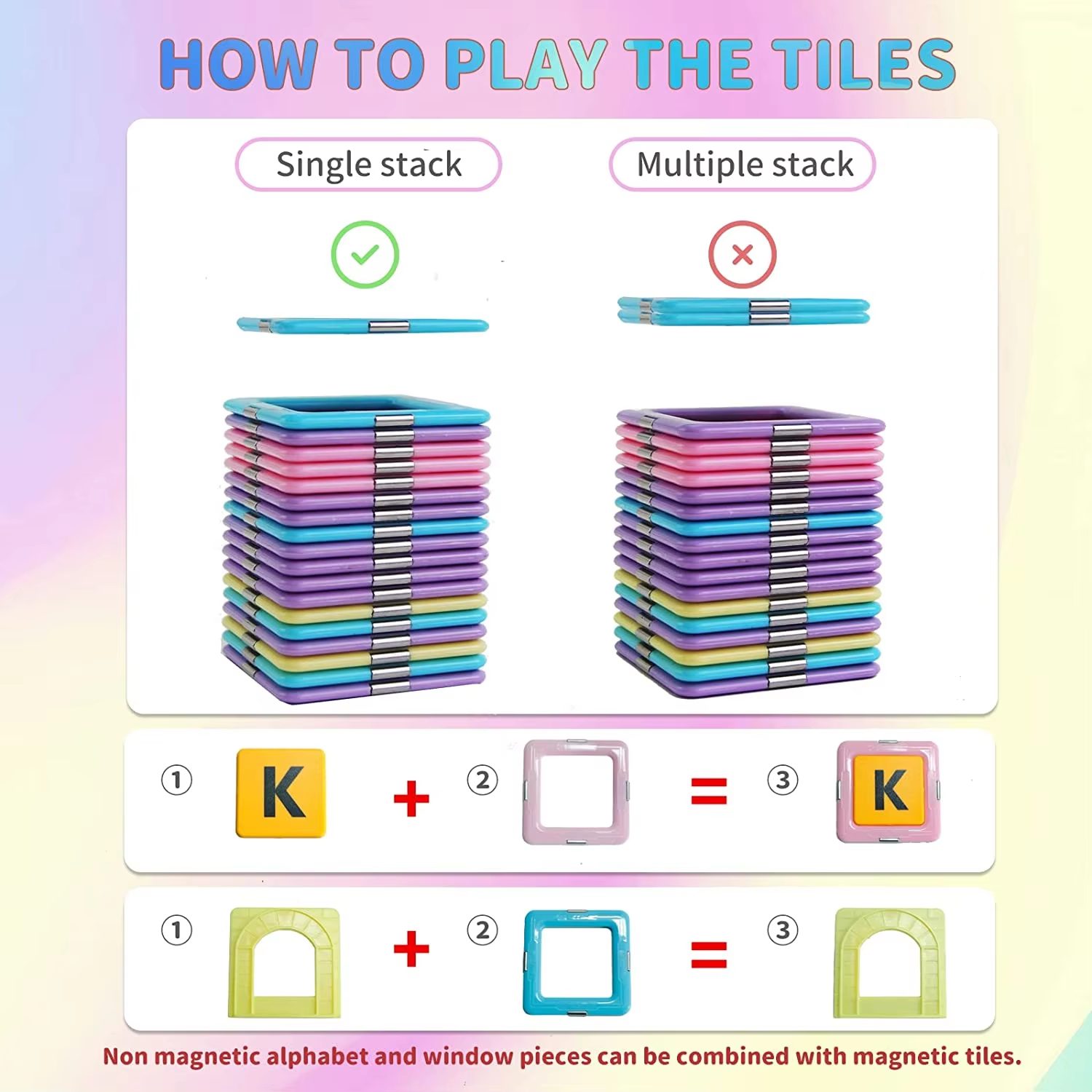 Blocks Educational Toys Intelligent Shapes Assembly Game Toys Colorful Magnet Tiles Building Toys For Child (3)