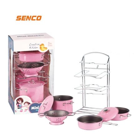 Cooking Set Toys Pink Stainless Steel Household Pretend Kitchen Play Set Kids Supermarket Toy Mini Kitchen Toys For Kids