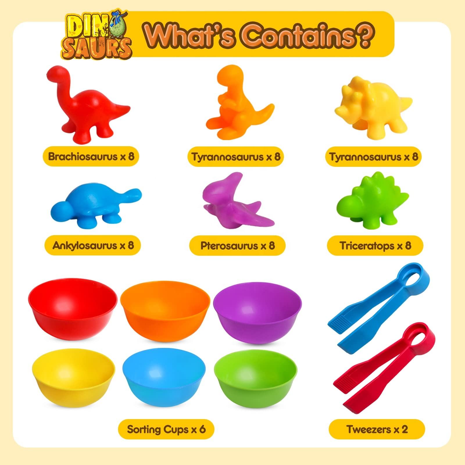 Counting Dinosaur Toy Sorting Kids Math Counting Toy Baby Educational Counting Toy (10)