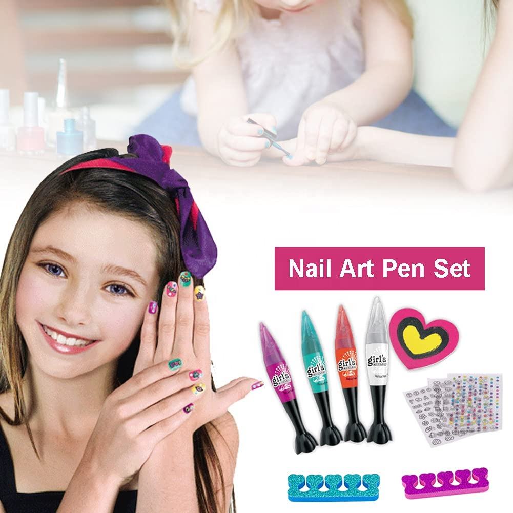 DIY Nail Art Kit Girl Makeup Toy Lipstick Nail Art Printer Nail Art Play Toy Set For Kids (6)