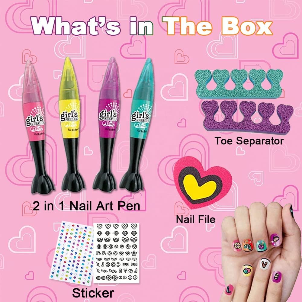 DIY Nail Art Kit Girl Makeup Toy Lipstick Nail Art Printer Nail Art Play Toy Set For Kids (7)