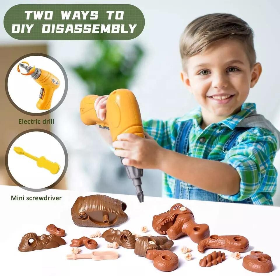 Dino Assemble Toys STEM Educational Toys with Electric Screwdrivers for Kid DIY Toy (5)