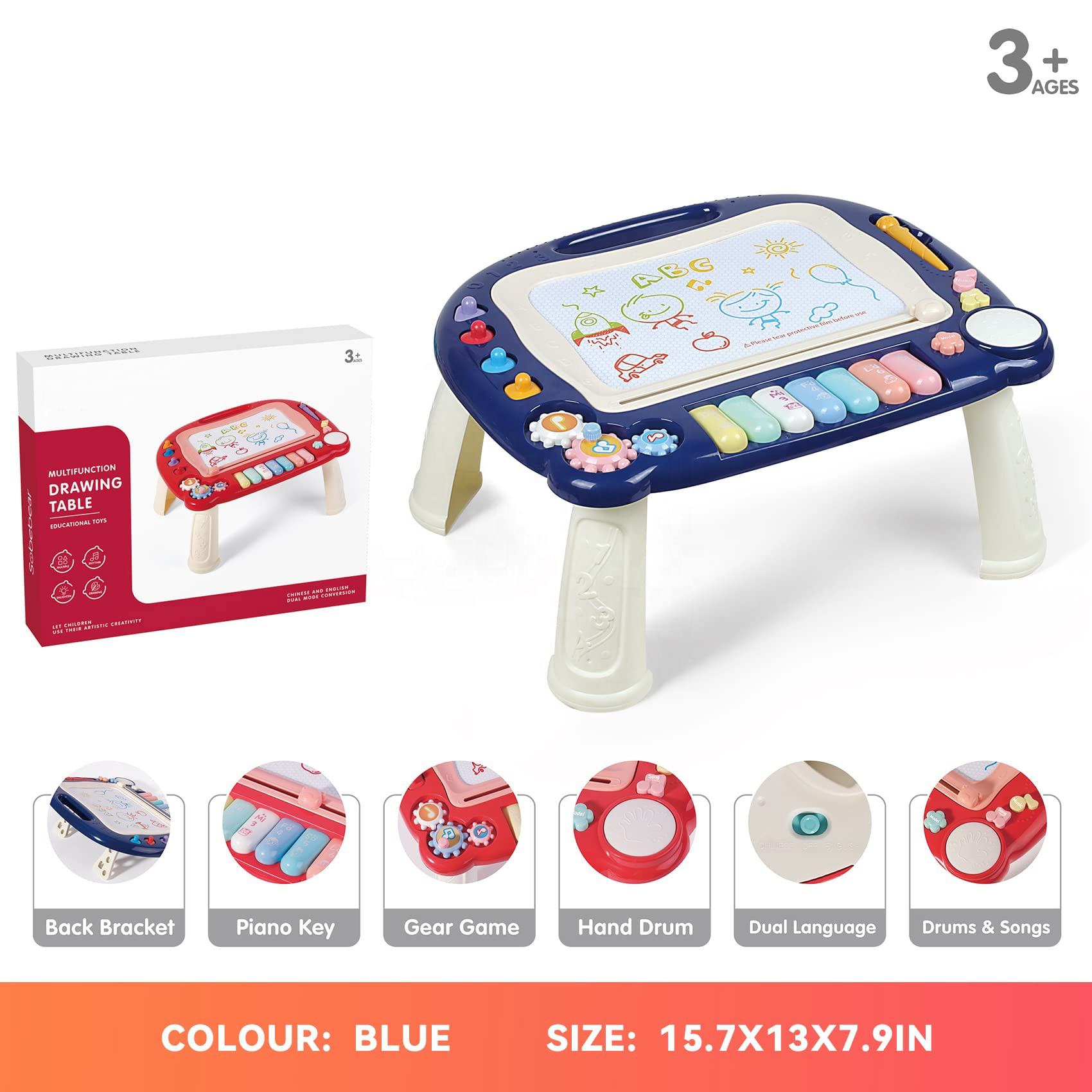 Drawing Board Set Mini Magnetic Color Drawing Board Wholesale Removable Function Drawing Educational Toy (12)