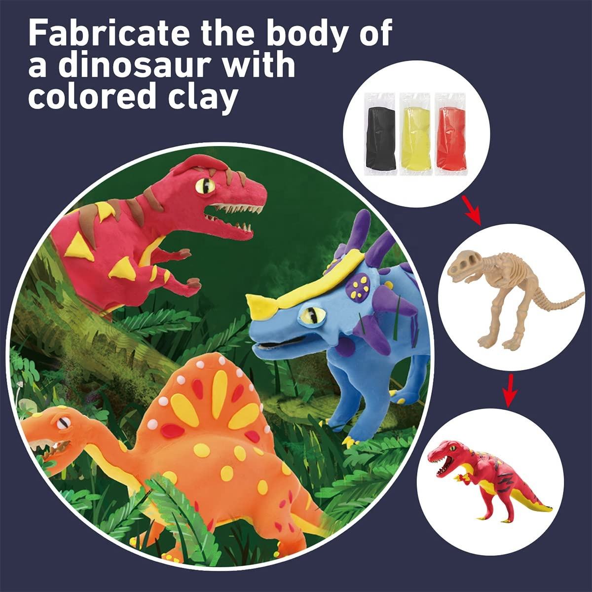 Fossils Dinosaur Toys Stem Educational 12 Dinosaur Fossil Excavation Kit Toy Dinosaur Egg Archaeological Excavation Fossil Toy (7)