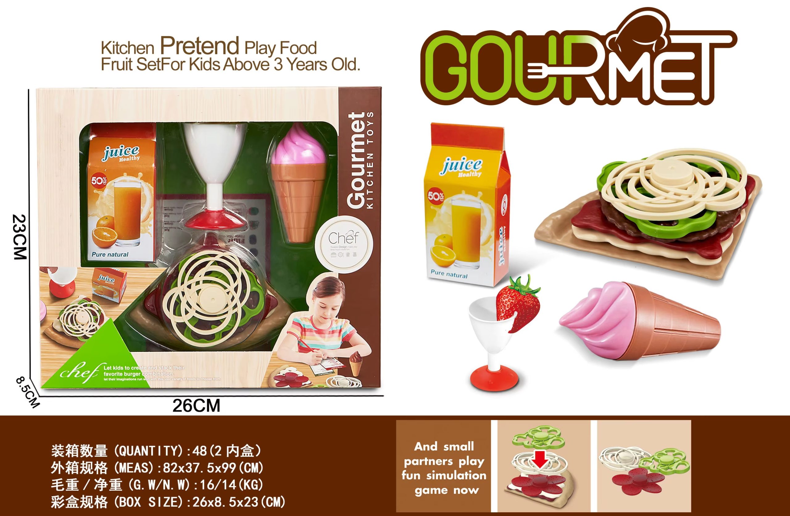 Hamburger Simulation Food Toy Children Cooking Set Simulation Dessert Plastic Fast Food Role Game Kitchen Pretend Play (3)