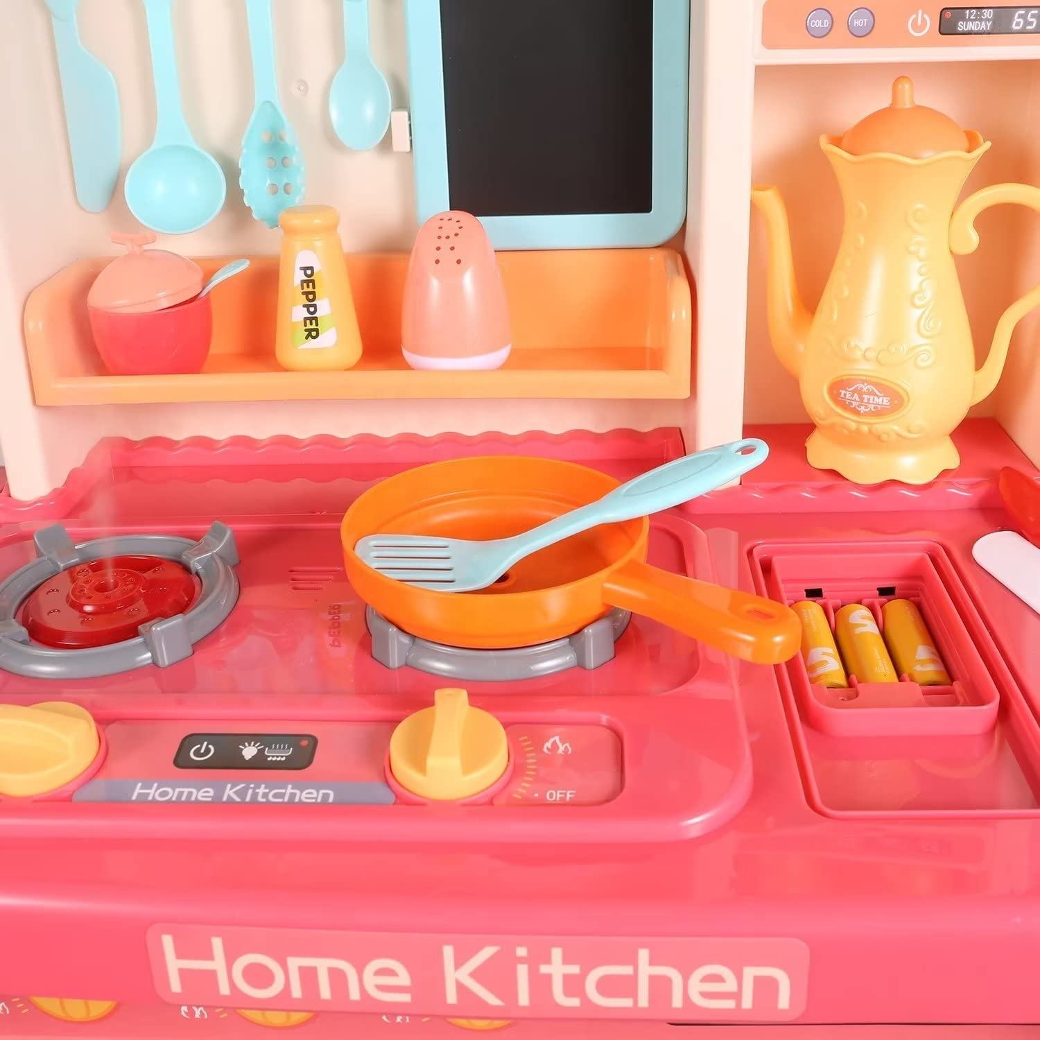 Kitchen Cooking Toy 65 Pieces Accessories Children Chef Role Play Kitchen Table Toy For Girls (8)