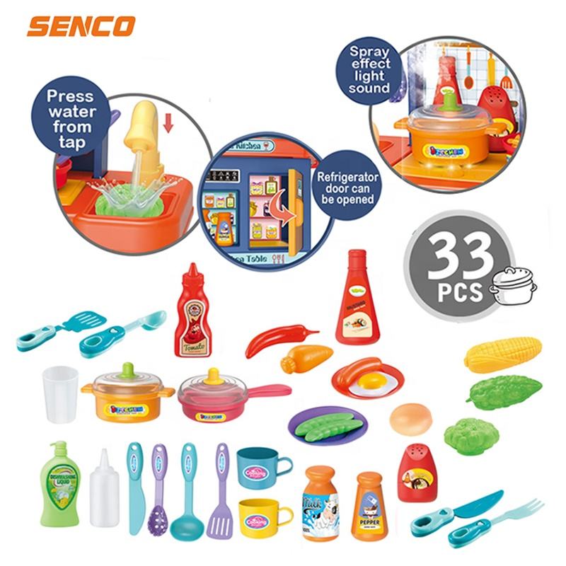 Kitchen Set Toy Lovely Pretend Play Toys Cooking Table Spray Water Spray Mist Kids With Light And Music (4)