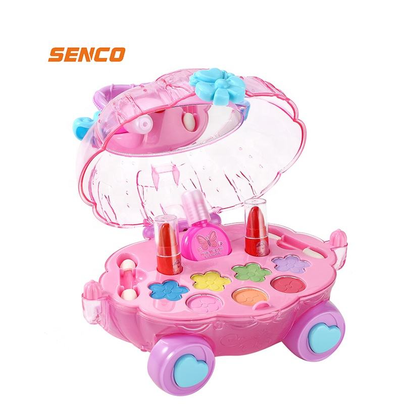 Makeup Play Set Toys Kids Pumpkin Cart Cosmetic Set Children's Cosmetics Toy Girl Beauty Nail Polish Play Set Toys (1)