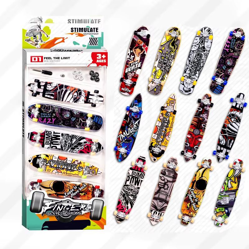 Mini Finger Skate Toys Custom Fingerboards Mini Skateboard Park Toy Finger Skateboard Toys Ramps Set (20)