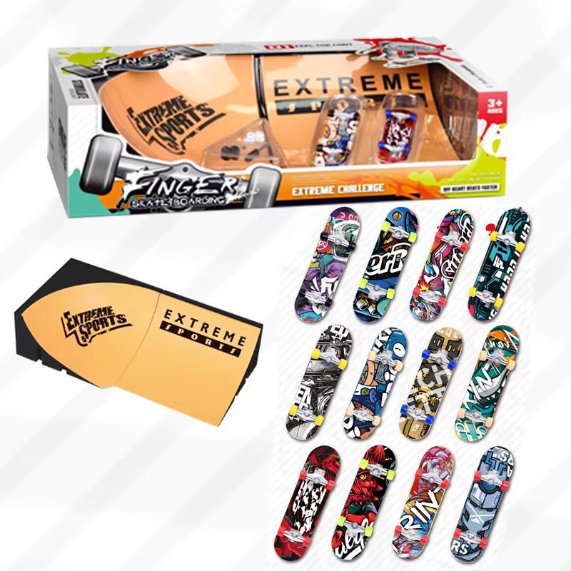 Mini Finger Skate Toys Custom Fingerboards Mini Skateboard Park Toy Finger Skateboard Toys Ramps Set (26)