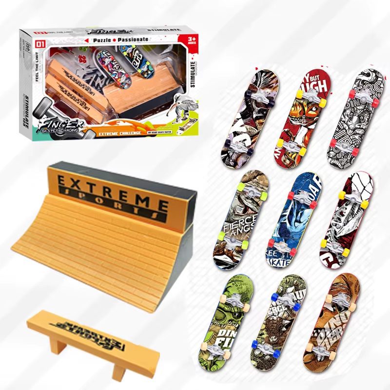 Mini Finger Skate Toys Custom Fingerboards Mini Skateboard Park Toy Finger Skateboard Toys Ramps Set (35)