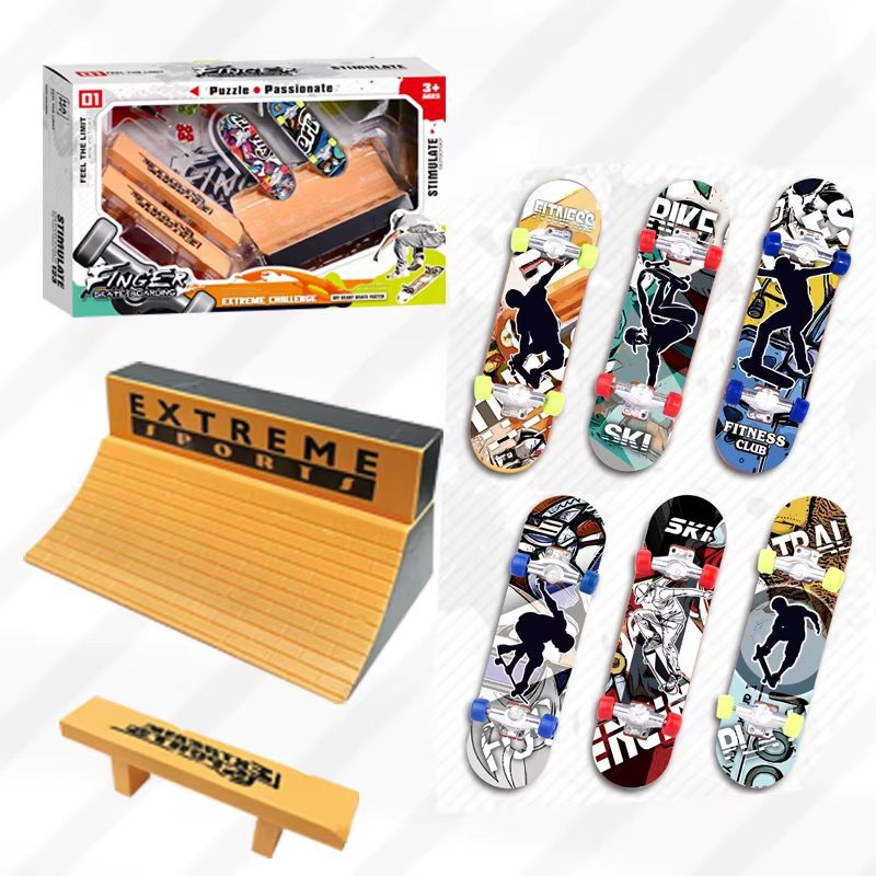 Mini Finger Skate Toys Custom Fingerboards Mini Skateboard Park Toy Finger Skateboard Toys Ramps Set (37)