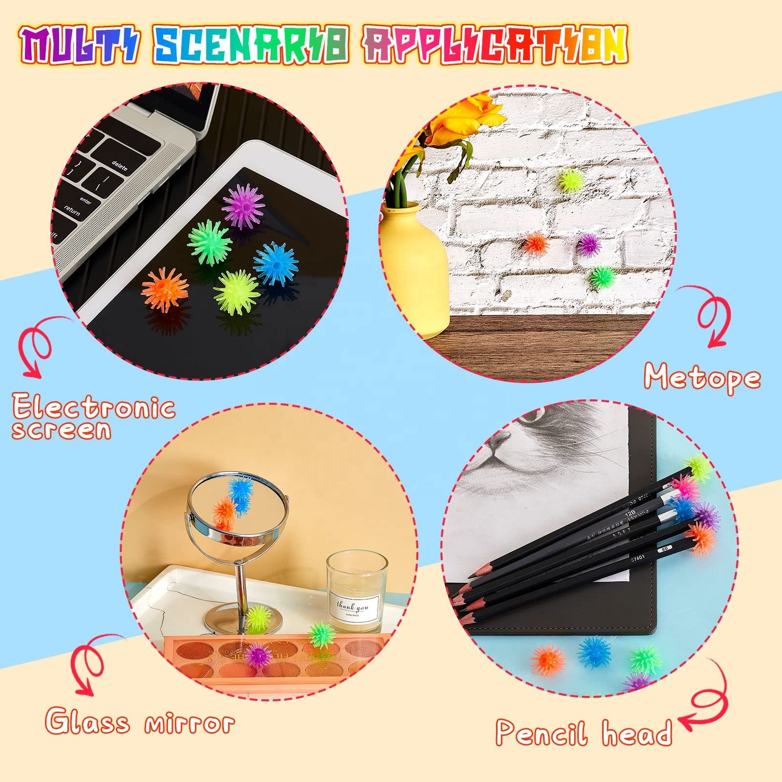 Mini Spiky Porcupine Balls Fantastic Sensory Toys Spiked Balls Game Stress Relief Sticky Wall Ball (10)