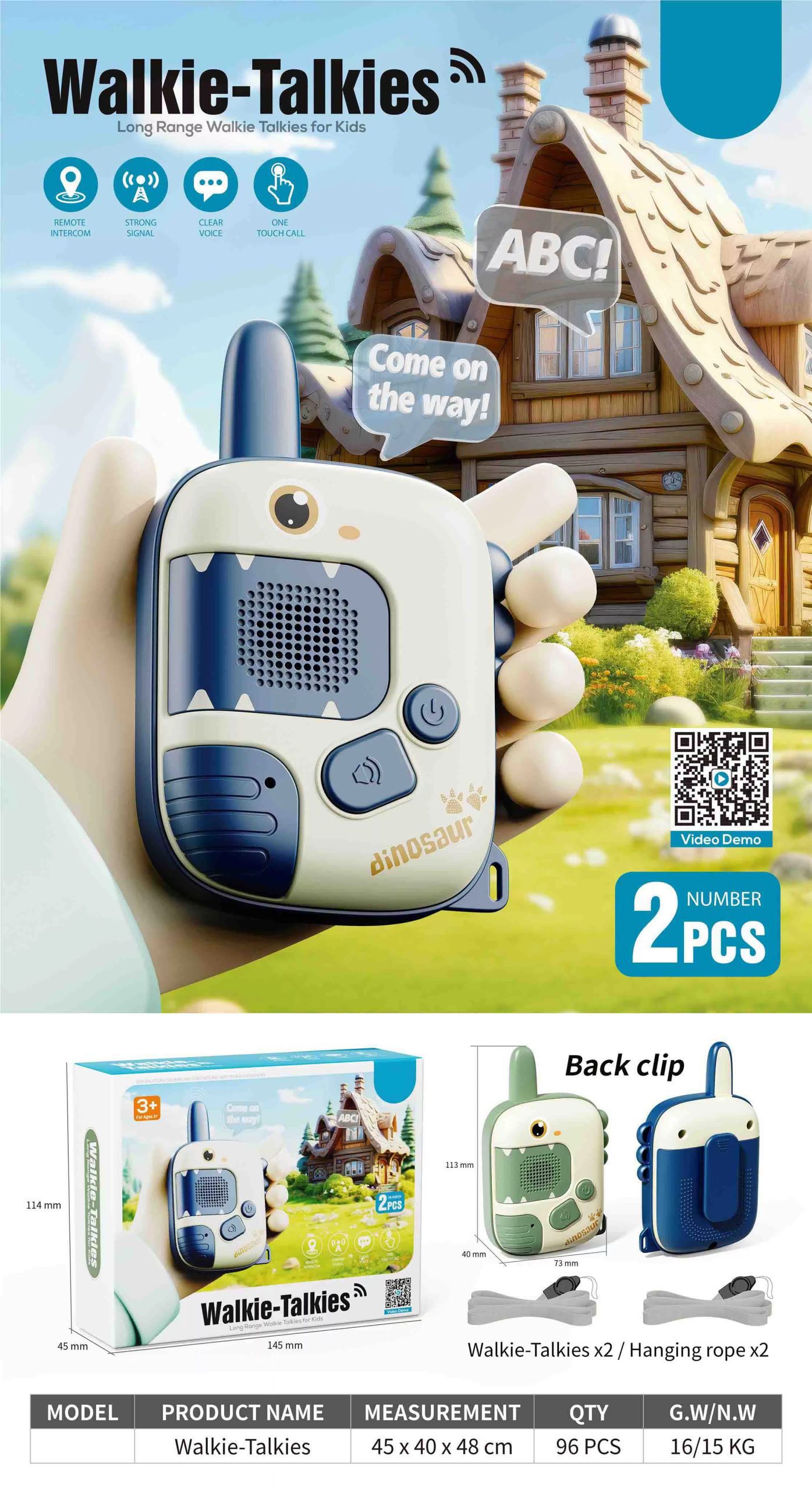 Mini Wilkie Talkie Communication Dinosaur Plastic Walkie Talkie Set Outdoor Games Kids Toy (10)