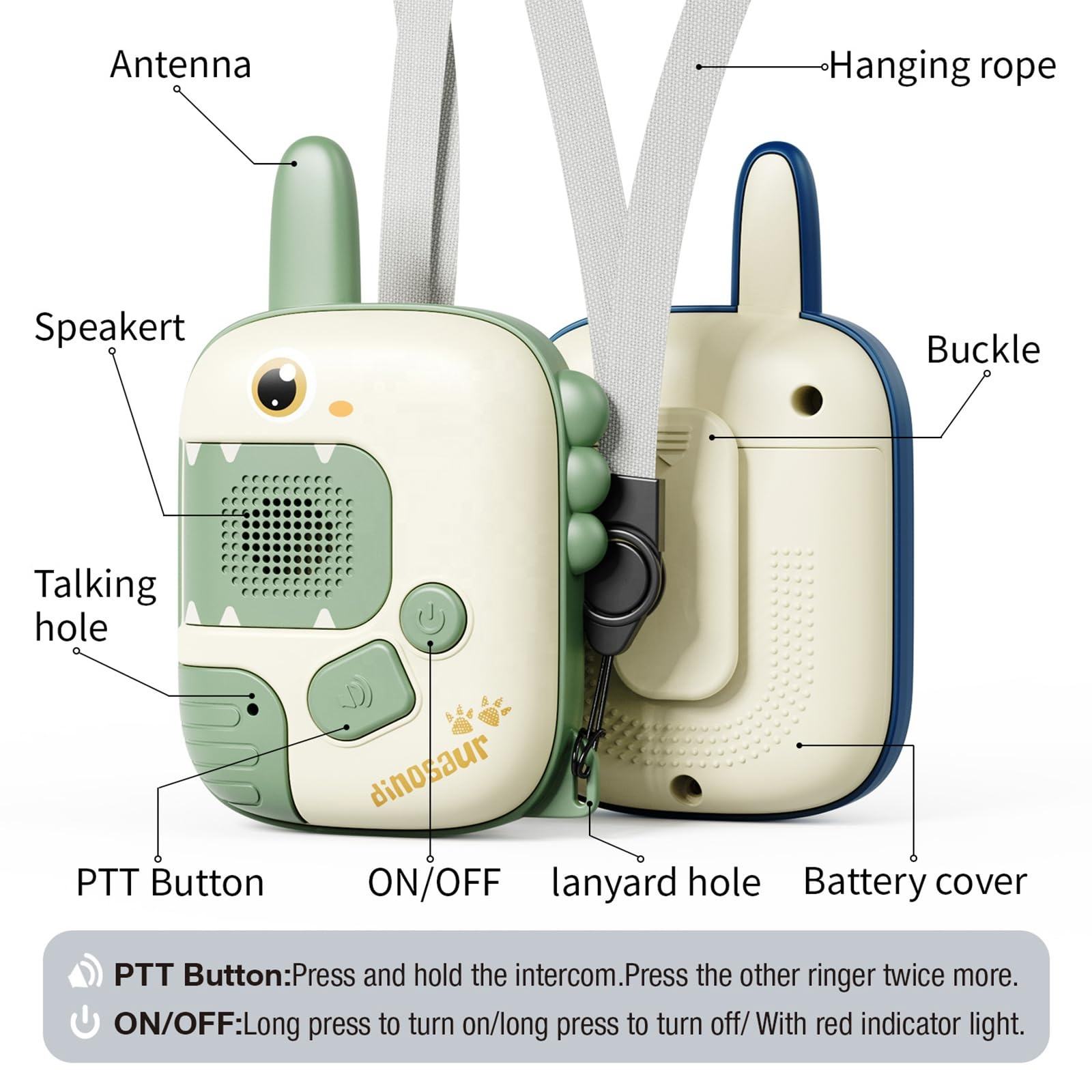Mini Wilkie Talkie Communication Dinosaur Plastic Walkie Talkie Set Outdoor Games Kids Toy (6)