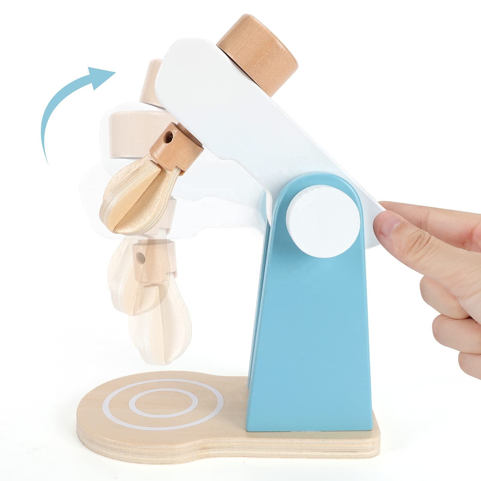 Mixer Wooden Toy Montessori Mixer Set Early Education Wooden Kitchen Toy Accessories Wood Toys For Kids (4)