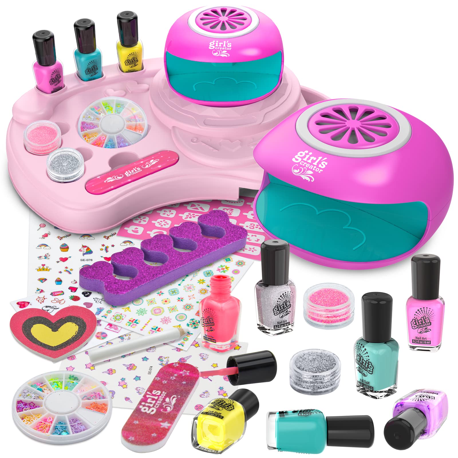 Nail Polish Makeup Toys Anicure Kits Nail Art Stamping Tool Set Kit Safe Kid Lipsticks Kids Nail Polish Kit (11)