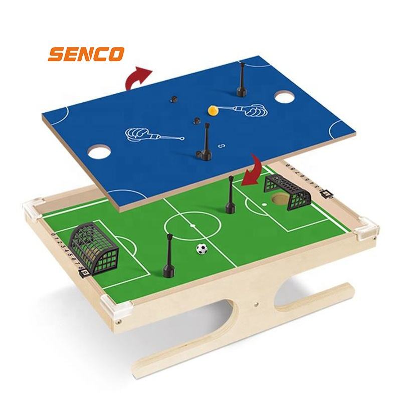 Sport Desktop Games Set Indoor Party Toys Unique Magnetic Football Play Game Solid Wooden Table Soccer Hockey (10)