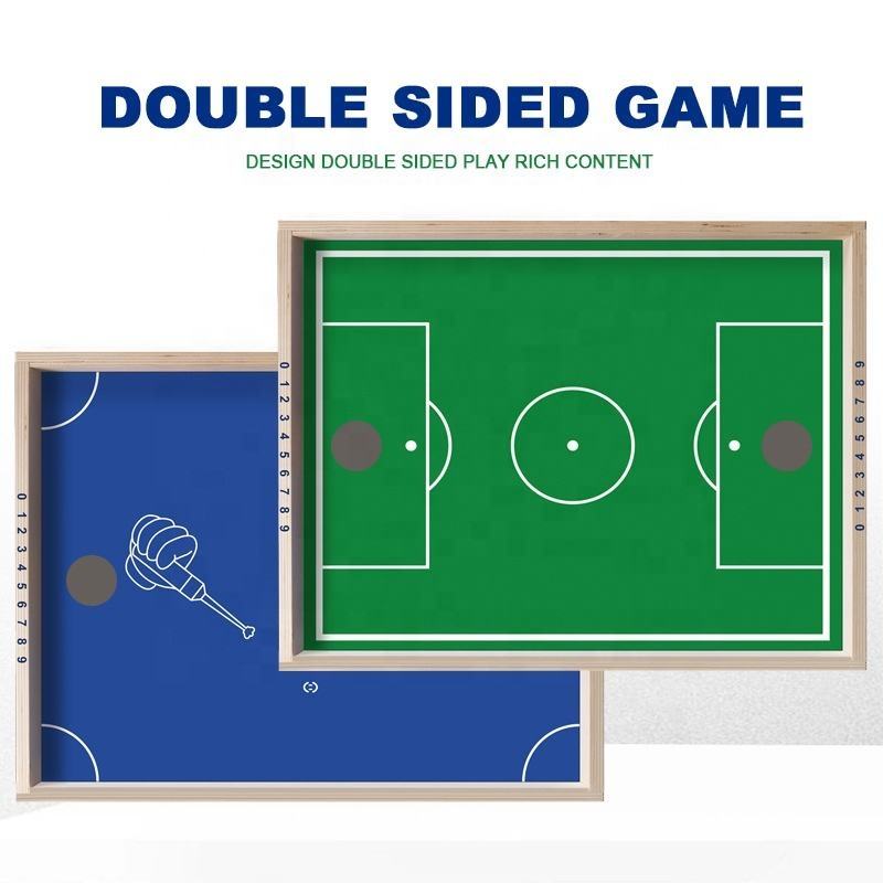 Sport Desktop Games Set Indoor Party Toys Unique Magnetic Football Play Game Solid Wooden Table Soccer Hockey (12)