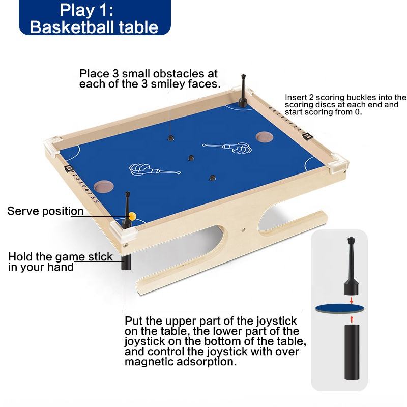 Sport Desktop Games Set Indoor Party Toys Unique Magnetic Football Play Game Solid Wooden Table Soccer Hockey (9)