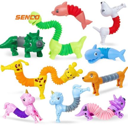 Stretch Tube Stress Relief Toy Novelty Spring Fidget Toy Pop Tubes Sensory Toys for Kid Adult Birthday Gift Party Favors