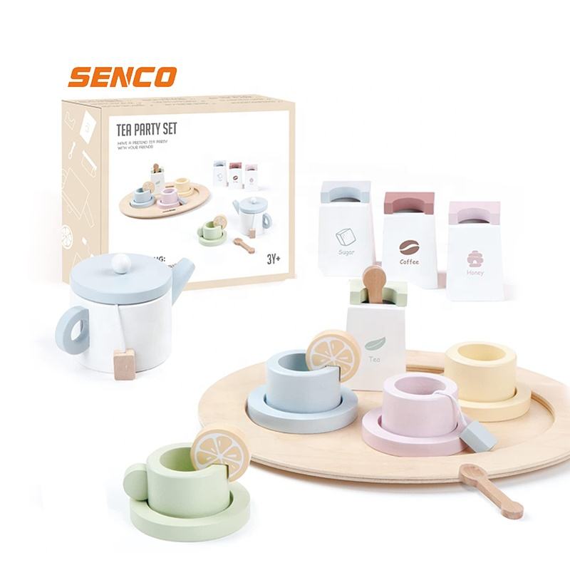 Wood Tea Set Toy Gift Pretend Play Toys Afternoon Tea Wooden Montessori Toys Wooden Tea Set (3)