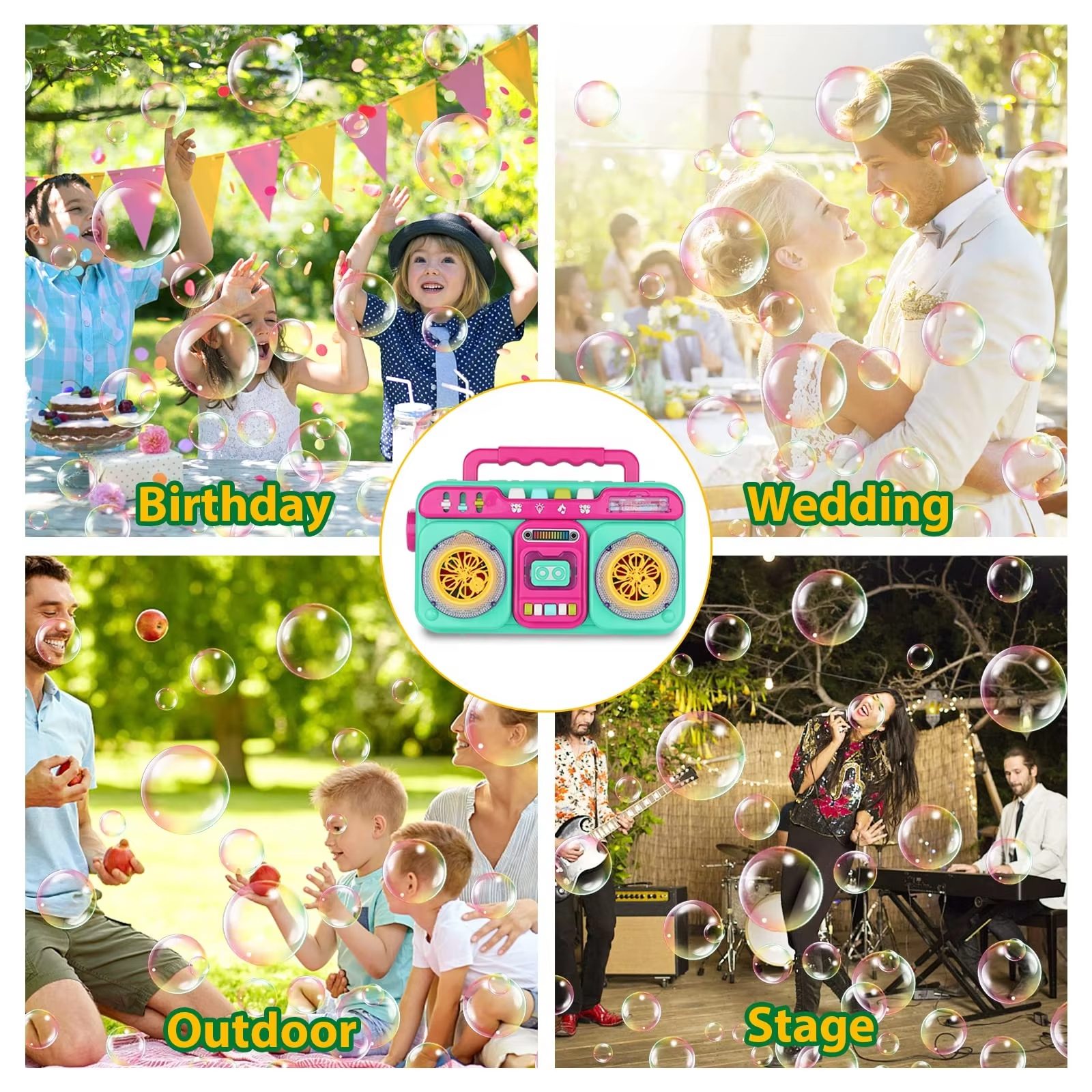 Automatic Bubble Machine with Music and Flashlight - Perfect for Kids' Parties and Outdoor Fun (11)