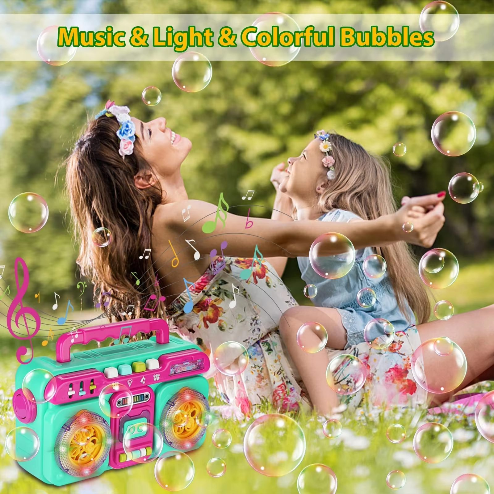 Automatic Bubble Machine with Music and Flashlight - Perfect for Kids' Parties and Outdoor Fun (9)