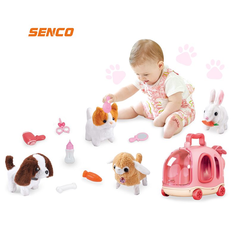 Cute Pet Airplane House - Interactive 22cm Pet House with Rolling Cage for Kids' Imaginative Play (1)