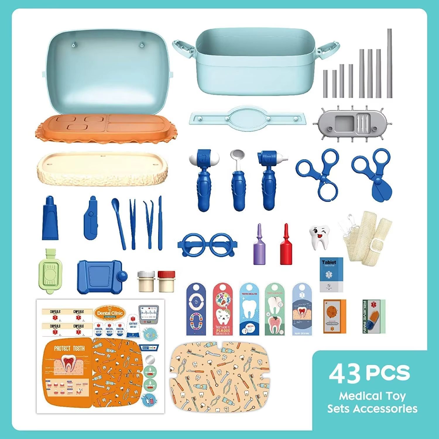 Dental Clinic Play-set with 43PCS Accessories 3-in-1 Kids' Set - Perfect for Aspiring Little Dentists (6)