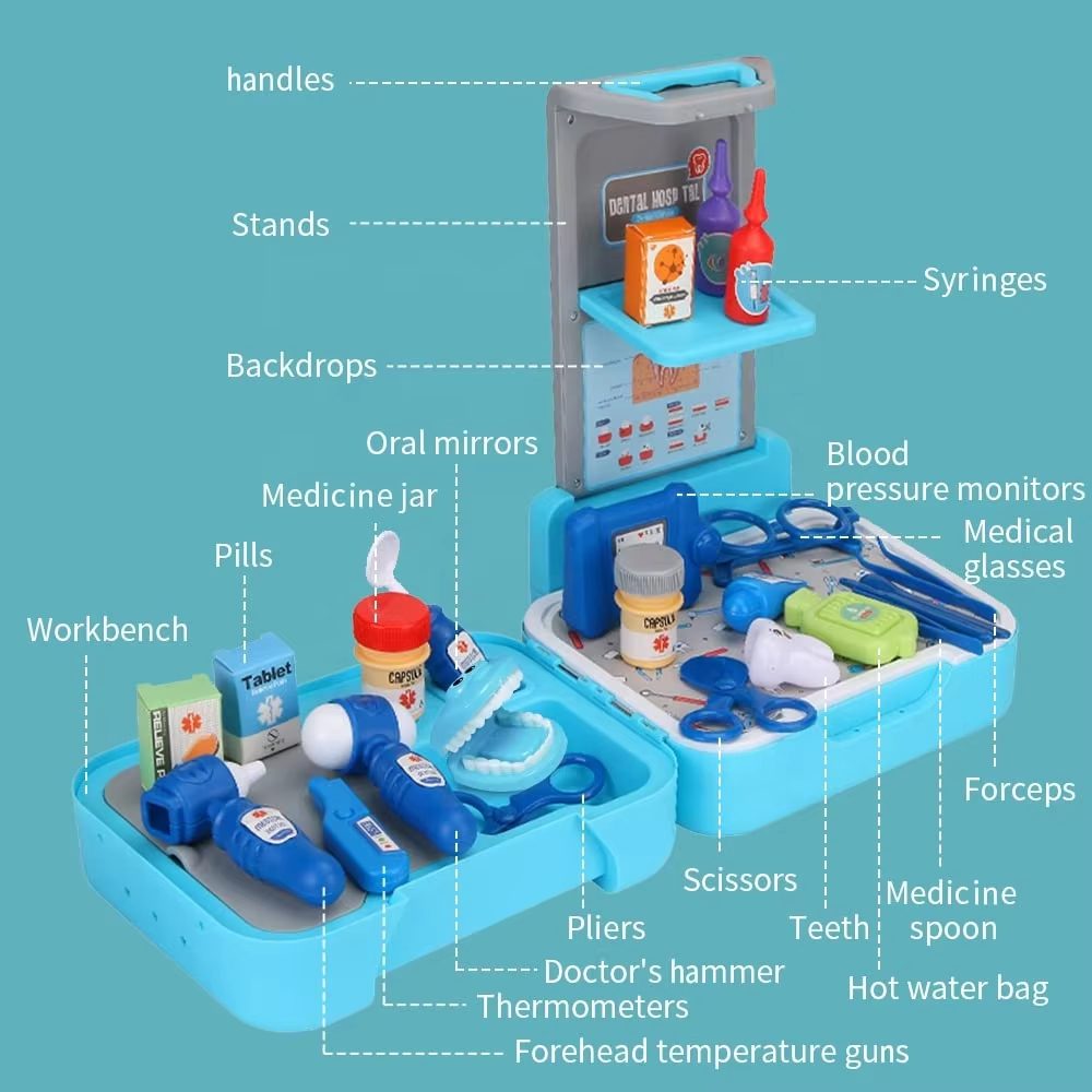 Doctor Pretend Play Set with Realistic Medical Equipment for Dentist, Doctor, and Nurse Role-Playing - Perfect for Ages 3-8 (7)