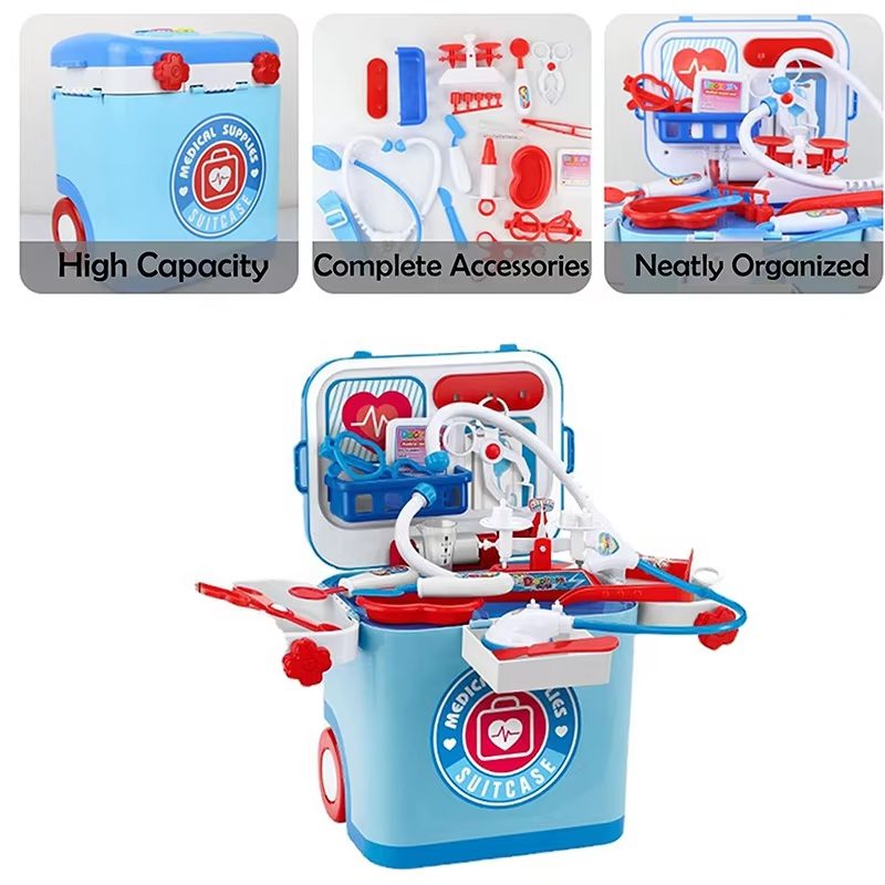 Doctor Role-Play Kit with Large Capacity Storage, Interactive Lights and Sounds, and Educational Role-Play Tools - Perfect for Aspiring Medical Professionals (12)