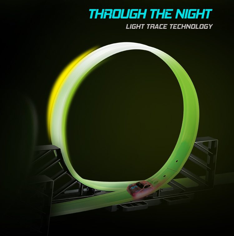 Glow Track Set Including Two Luminous Pull Back Car Fluorescent Track Accessories High Speed Super Loop Speedway (17)