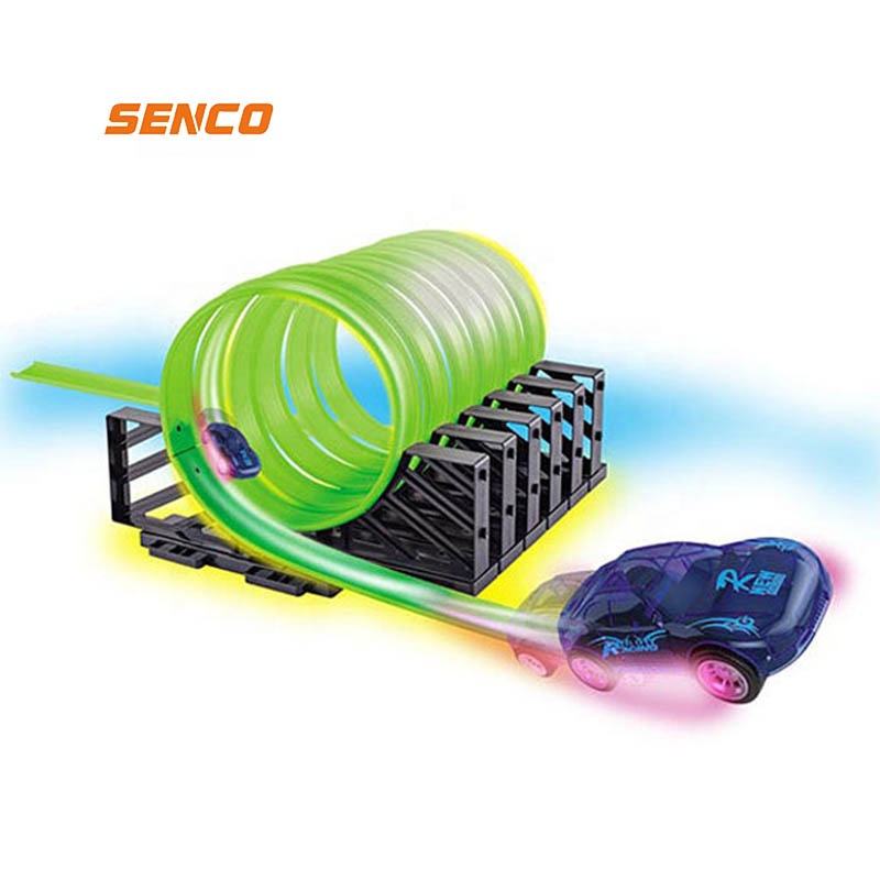 Glow Track Set Including Two Luminous Pull Back Car Fluorescent Track Accessories High Speed Super Loop Speedway (22)