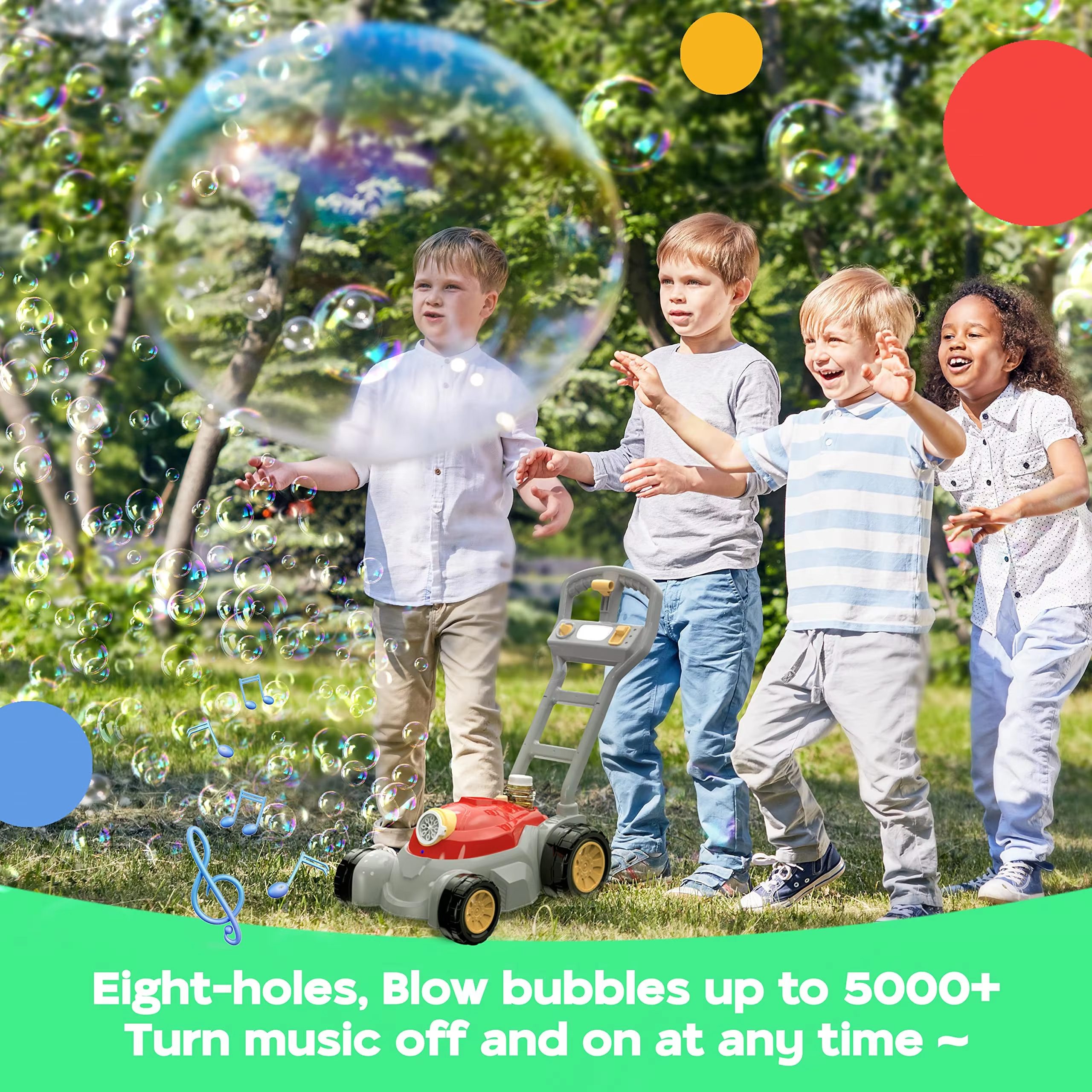 Lawn Mower Bubble Machine for Kids - Fun, Automatic, and Leak-Proof Bubble Making Toy (12)