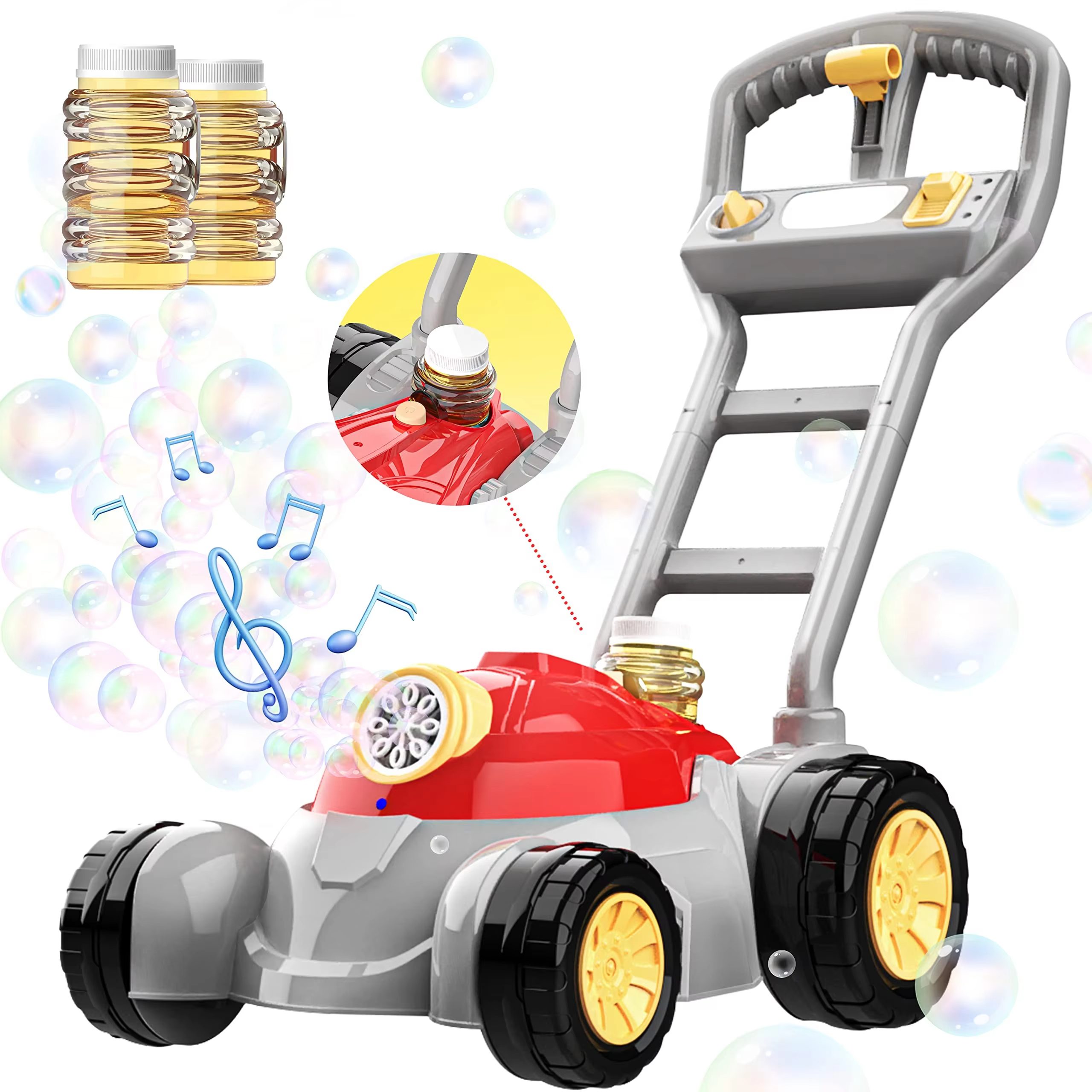 Lawn Mower Bubble Machine for Kids - Fun, Automatic, and Leak-Proof Bubble Making Toy (8)