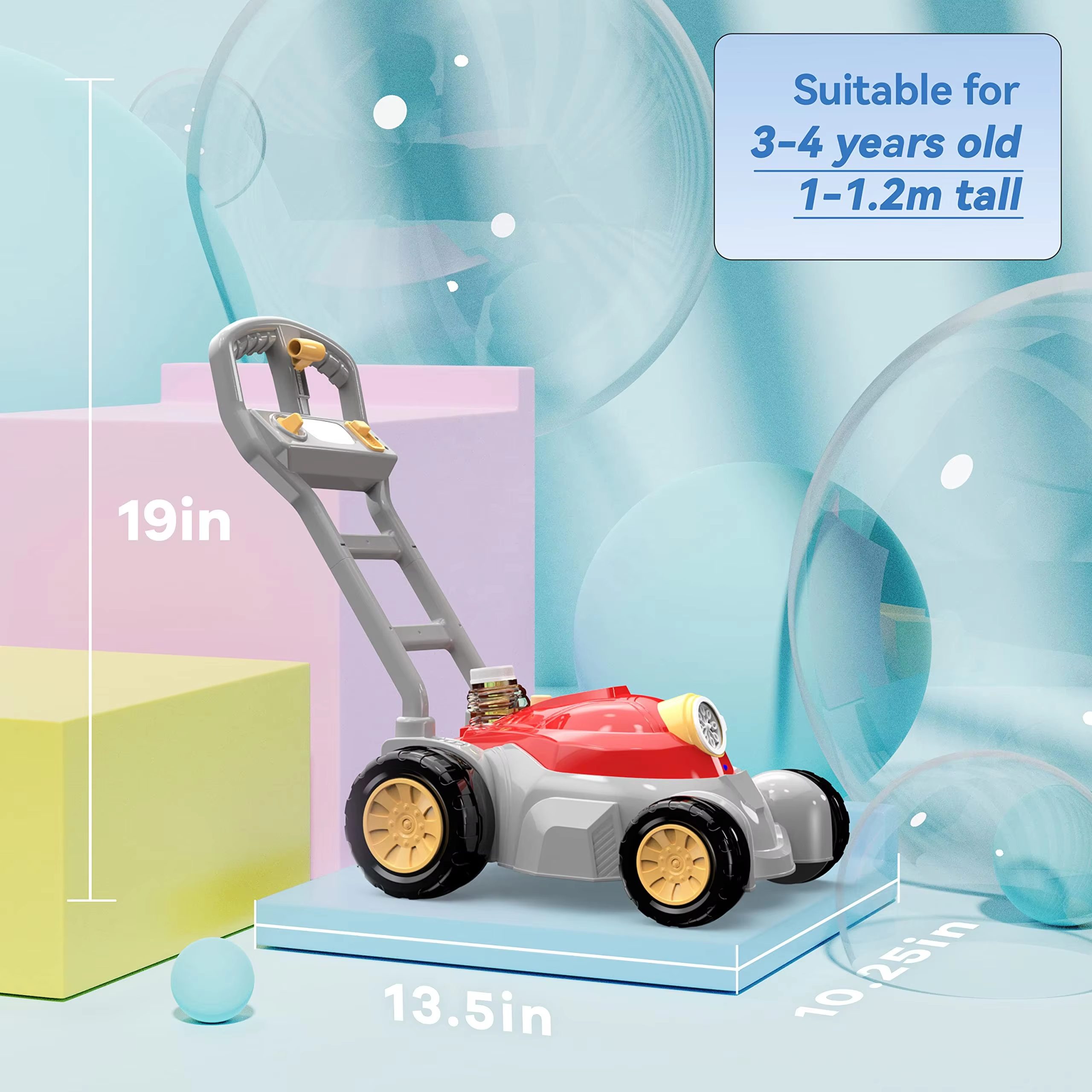 Lawn Mower Bubble Machine for Kids - Fun, Automatic, and Leak-Proof Bubble Making Toy (9)