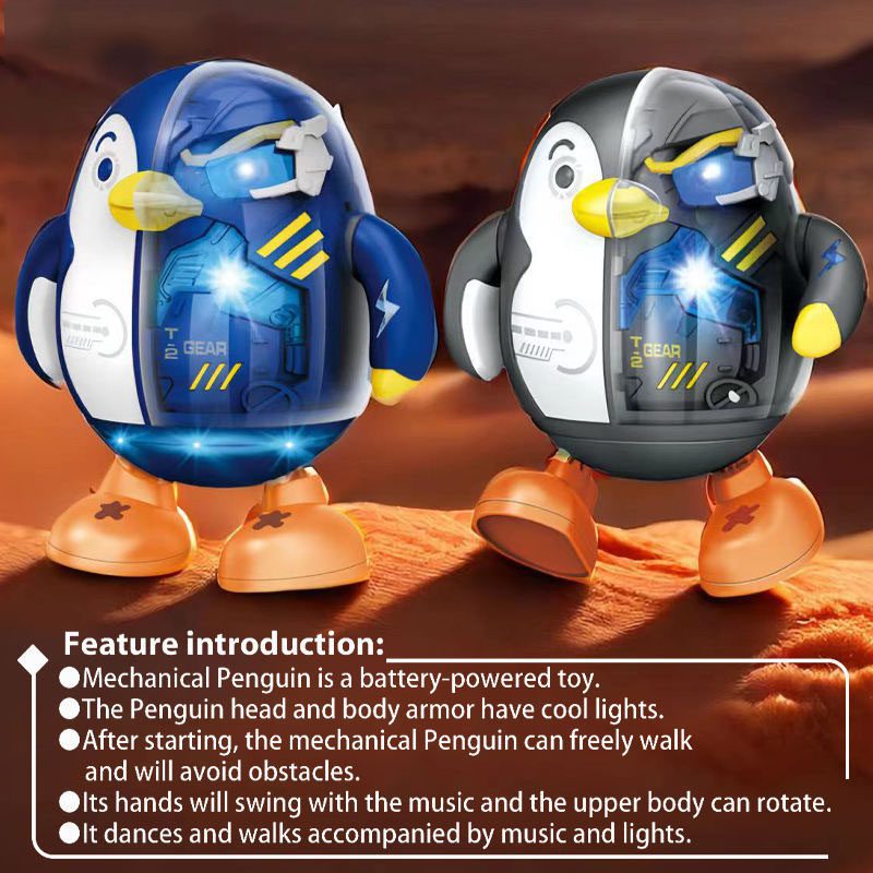 Mechanical Dancing Penguin Robot Toy with Music, Lights, and Obstacle Avoidance - Interactive Children's Gift (9)