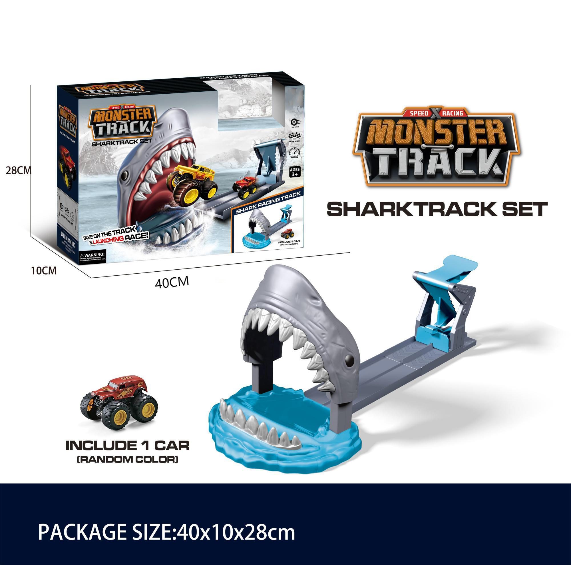 Shark Race Track Toys Interesting Shark Boys Ejection Car Track Catapult Toy Kids Gift Toys Ejection Launching Track (14)