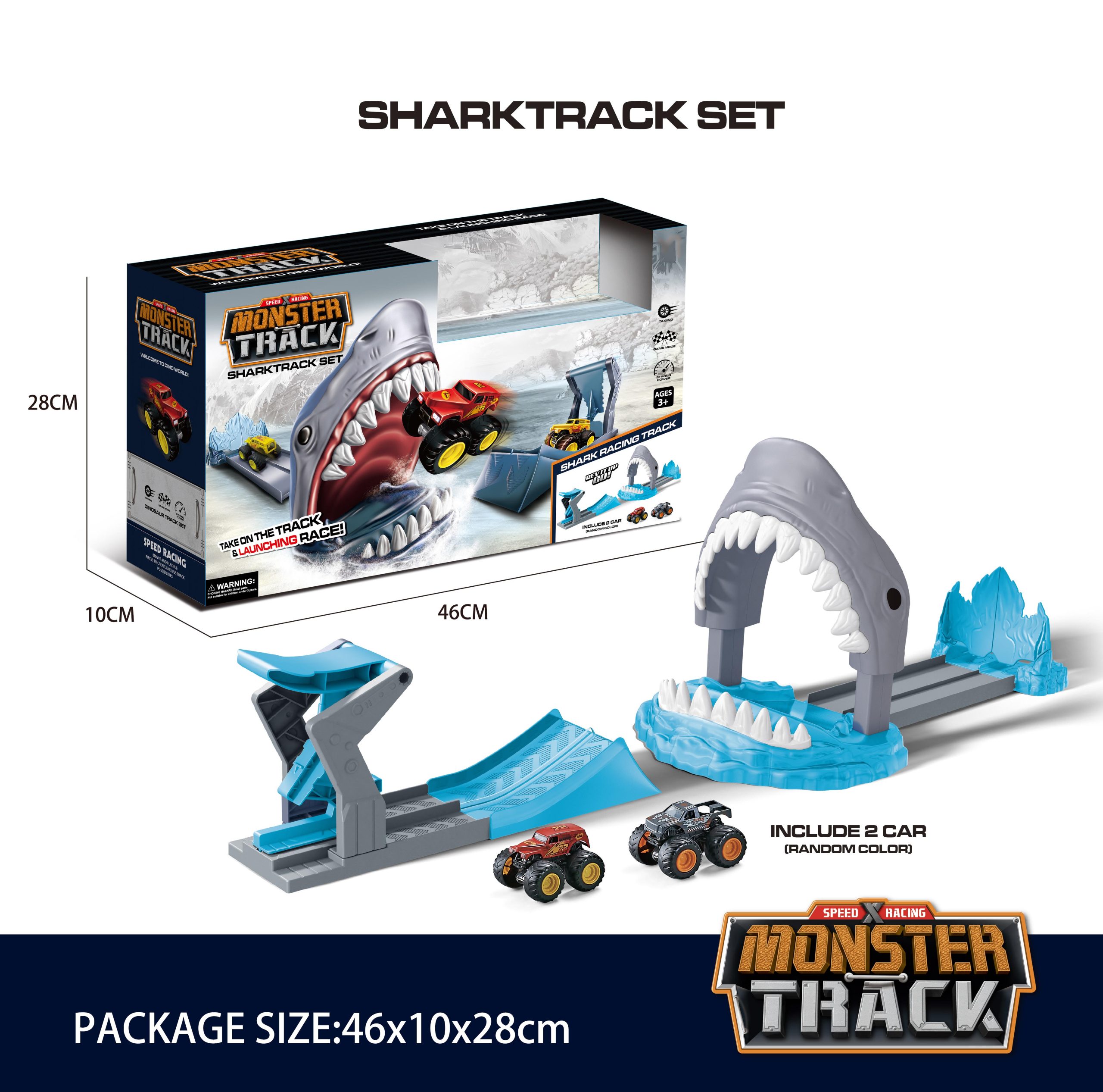 Shark Race Track Toys Interesting Shark Boys Ejection Car Track Catapult Toy Kids Gift Toys Ejection Launching Track (5)