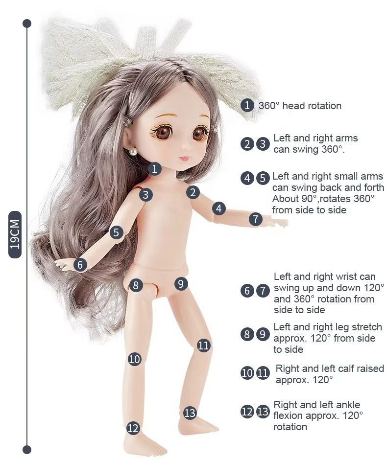 19CM Mini Dolls with Articulated Joints and Fashion Accessories Perfect for Collectors and Play (8)