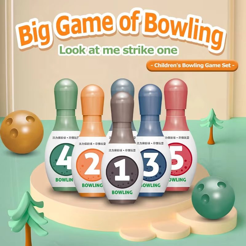 Bowling Game Set Indoor Play for Happy Childhood and Early Math Skills Development (10)