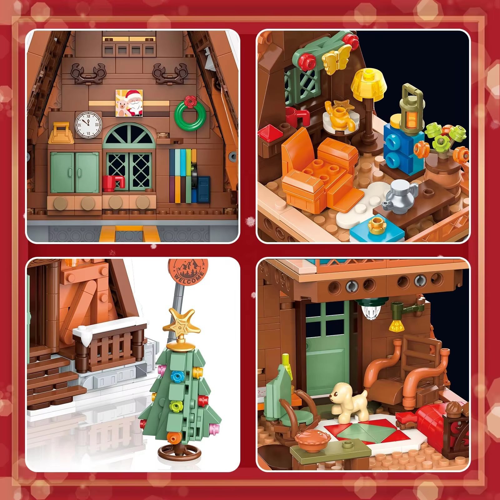 Building Blocks Kit Christmas Gingerbread House 1714 Pieces for Festive Family Fun and Decoration (7)
