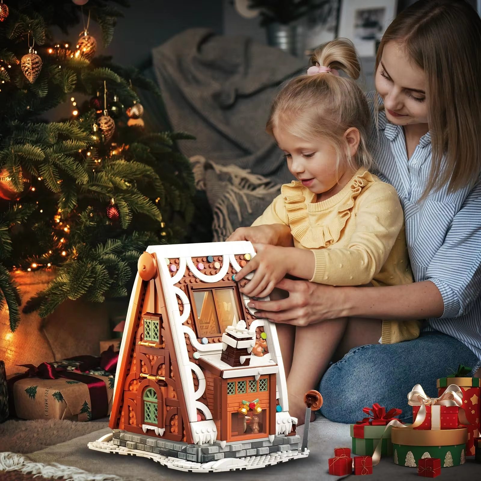 Building Blocks Kit Christmas Gingerbread House 1714 Pieces for Festive Family Fun and Decoration (9)