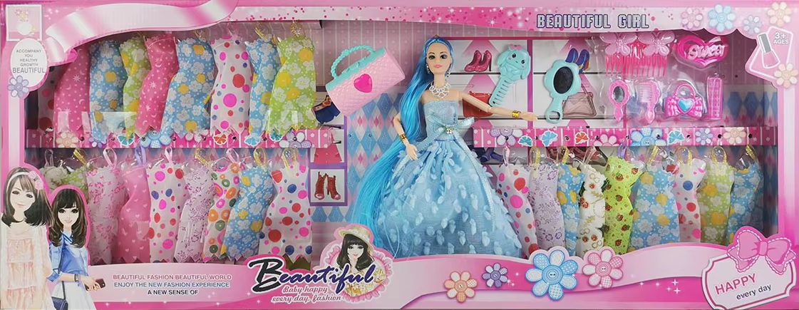 Doll Wardrobe Play-set - Endless Dress-Up Fun with 18-Inch Doll and Accessories