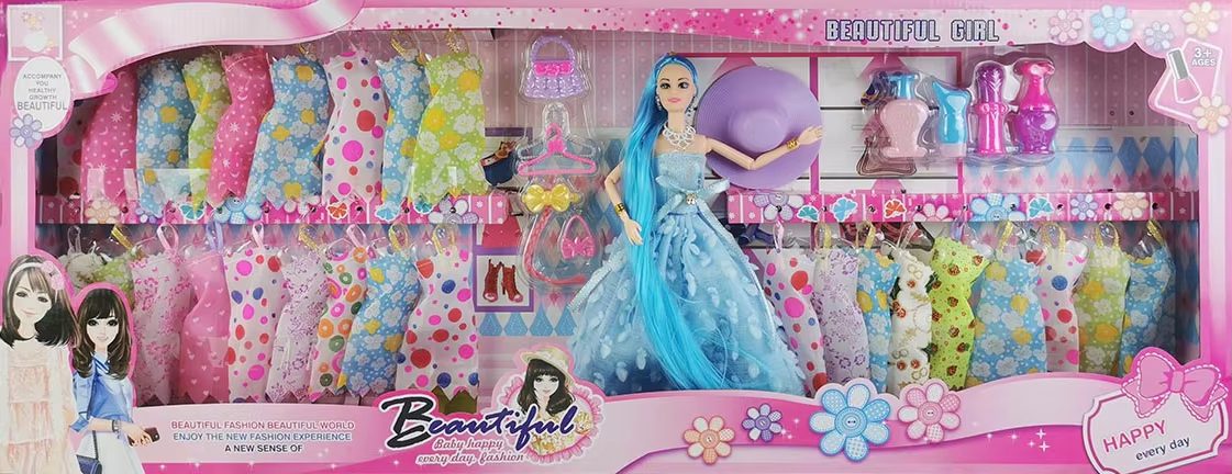 Doll Wardrobe Play-set - Endless Dress-Up Fun with 18-Inch Doll and Accessories