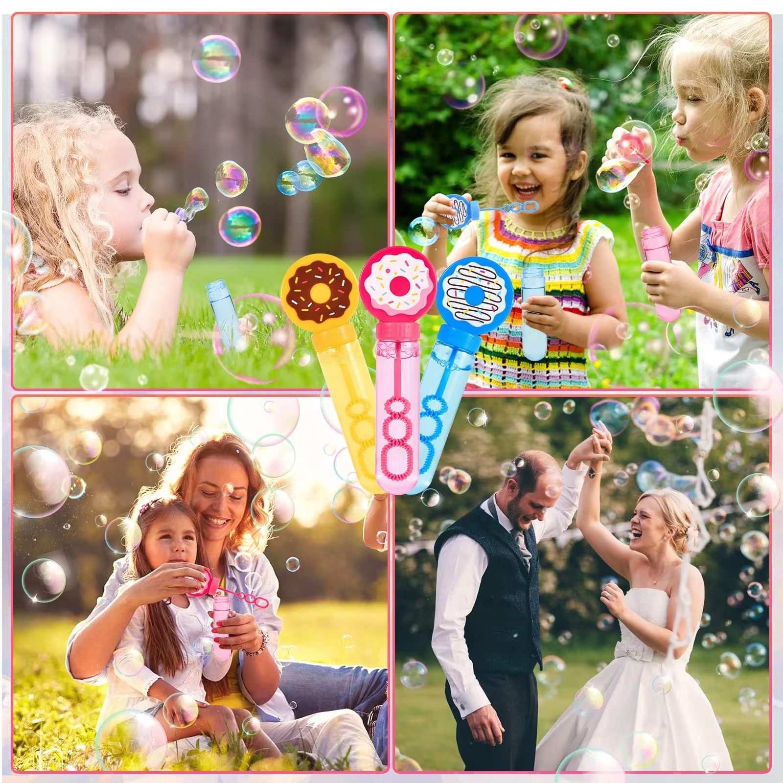 Donuts Bubble Wands Fun, Cute, and Colorful Bubble Toys for Party Favors and Outdoor Play (13)
