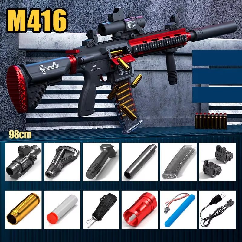 Electric Soft Bullet Gun with Adjustable Scope and Shell Ejection - Premium Nylon Material for Kids and Adults (9)